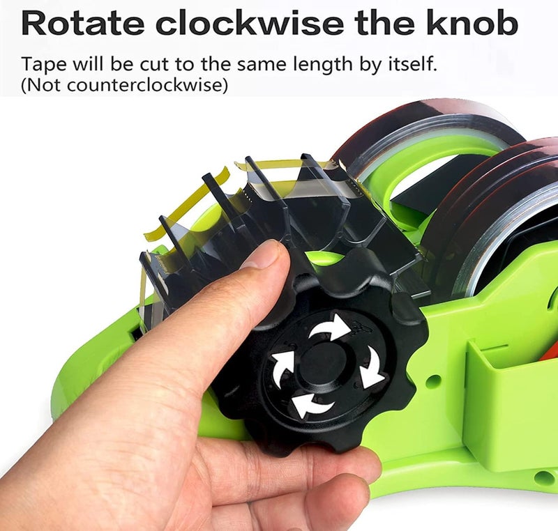 SHDSL Green Multi-Roll Heat Tape Dispenser Sublimation 1" and 3" Core Double Reel Cores Sublimation for Heat Transfer Tape, Semi-Automatic Tape Dispenser with Compartment Slots - Image 3